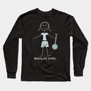 Funny Womens Banjo Girl Long Sleeve T-Shirt
